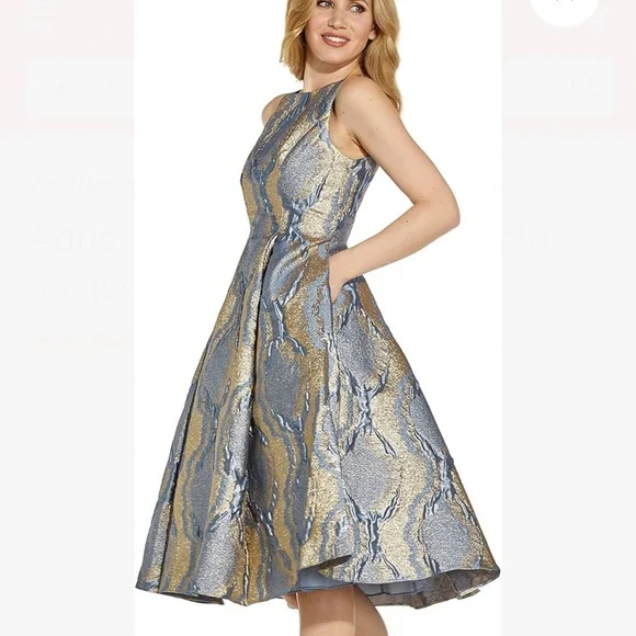 Adrianna Papell | Dresses | Adrianna Papell Womens Metallic Jacquard Dress | Poshmark Adrianna Papell | Dresses | Adrianna Papell Womens Metallic Jacquard Dress | Poshmark